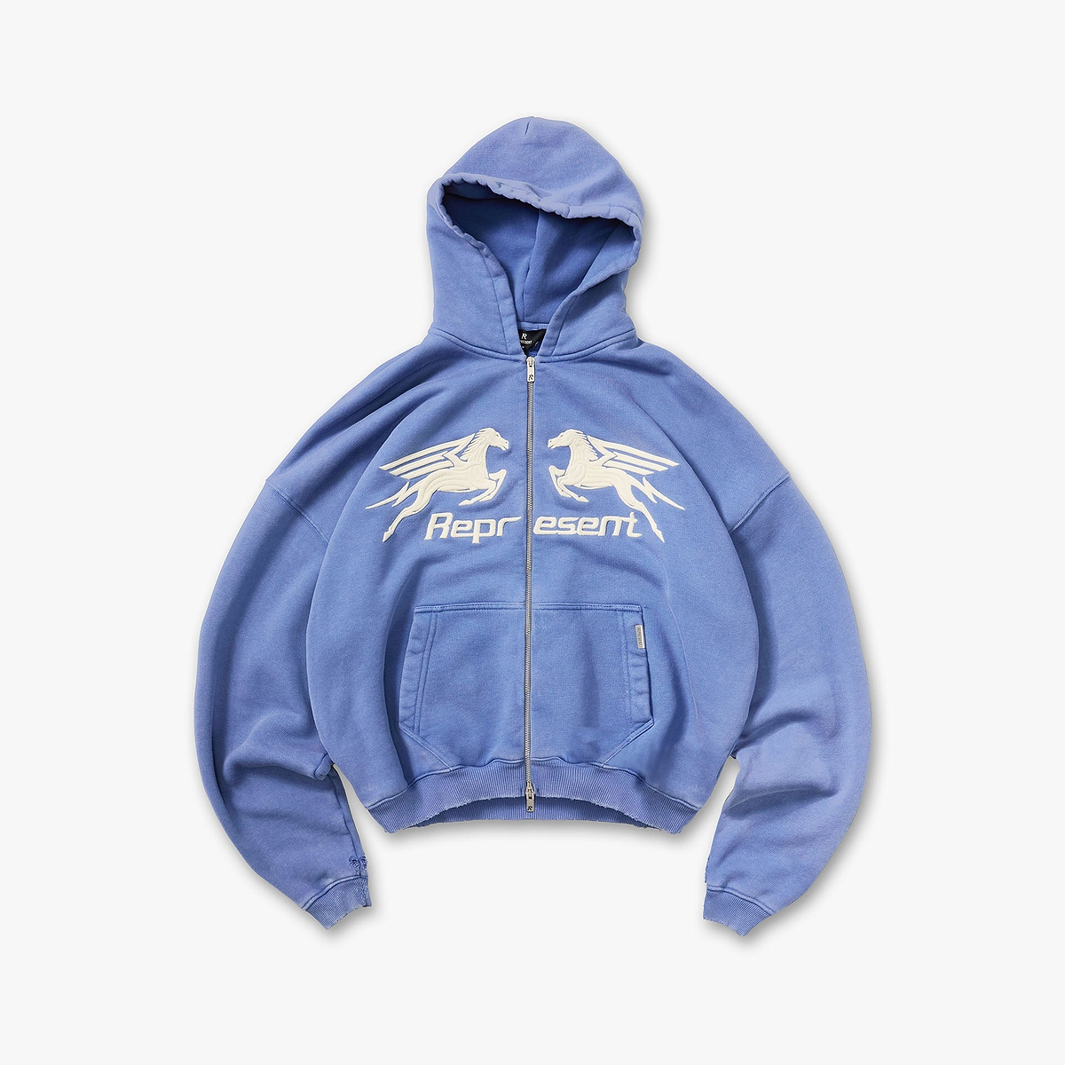 Pegasus Zip Through Hoodie - Indigo