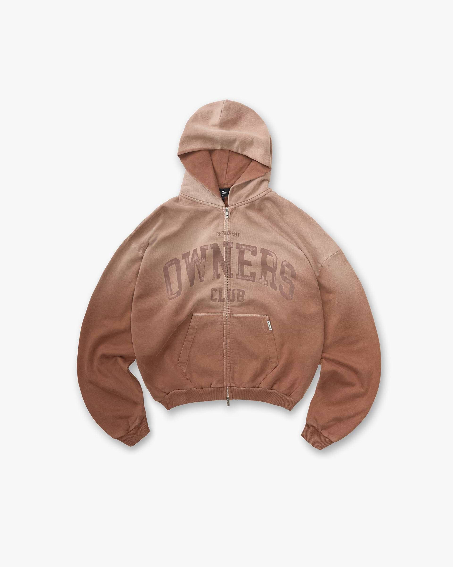 Represent Owners Club Zip Through Hoodie - Sienna