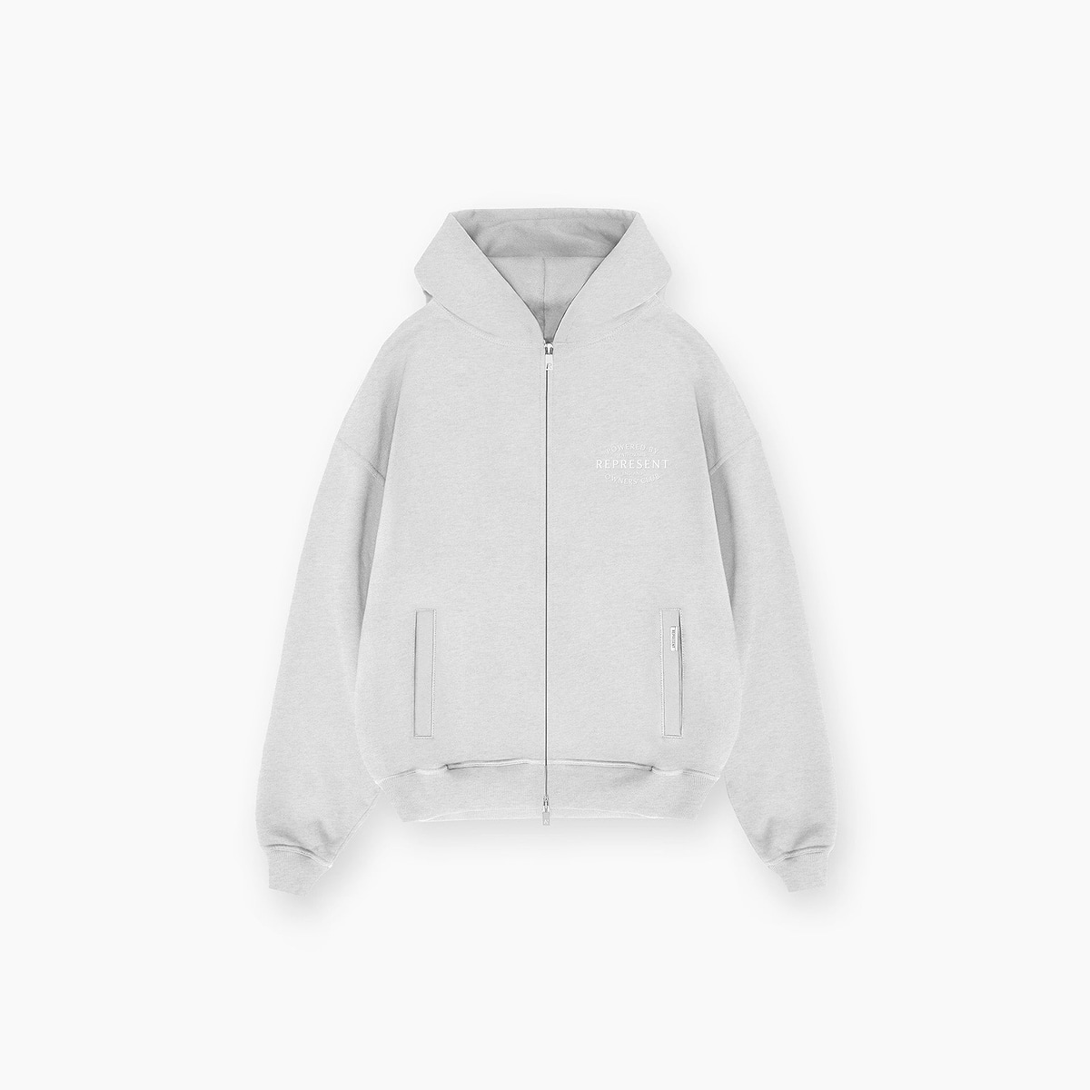 Represent Owners Club Stamp Zip Up Hoodie - Ash Grey
