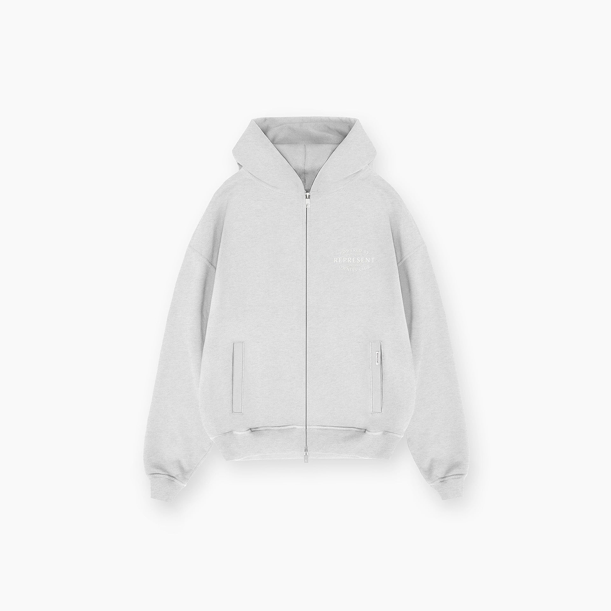 Represent Owners Club Stamp Zip Up Hoodie - Ash Grey