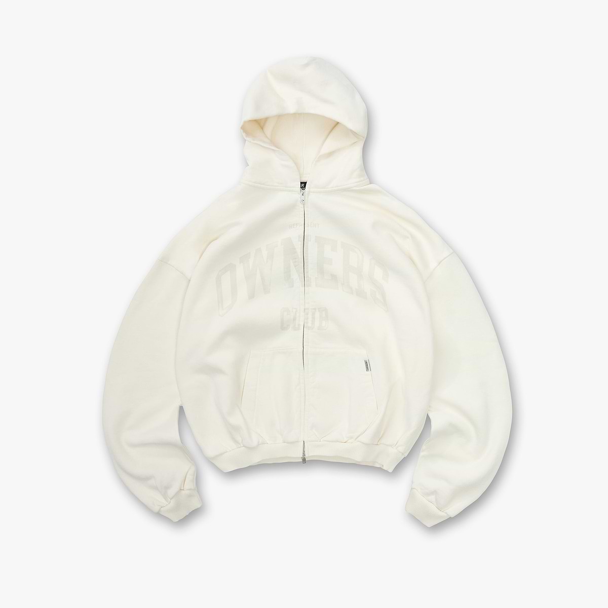 Represent Owners Club Zip Through Hoodie - Chalk