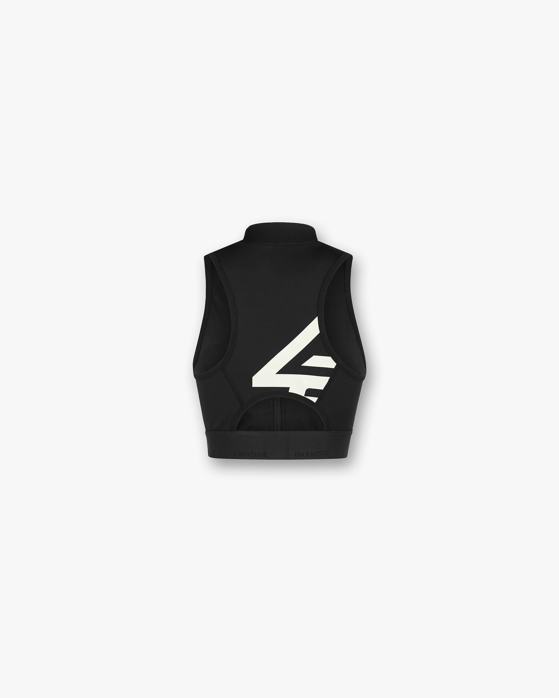 247 Zip Front Performance Crop - Black