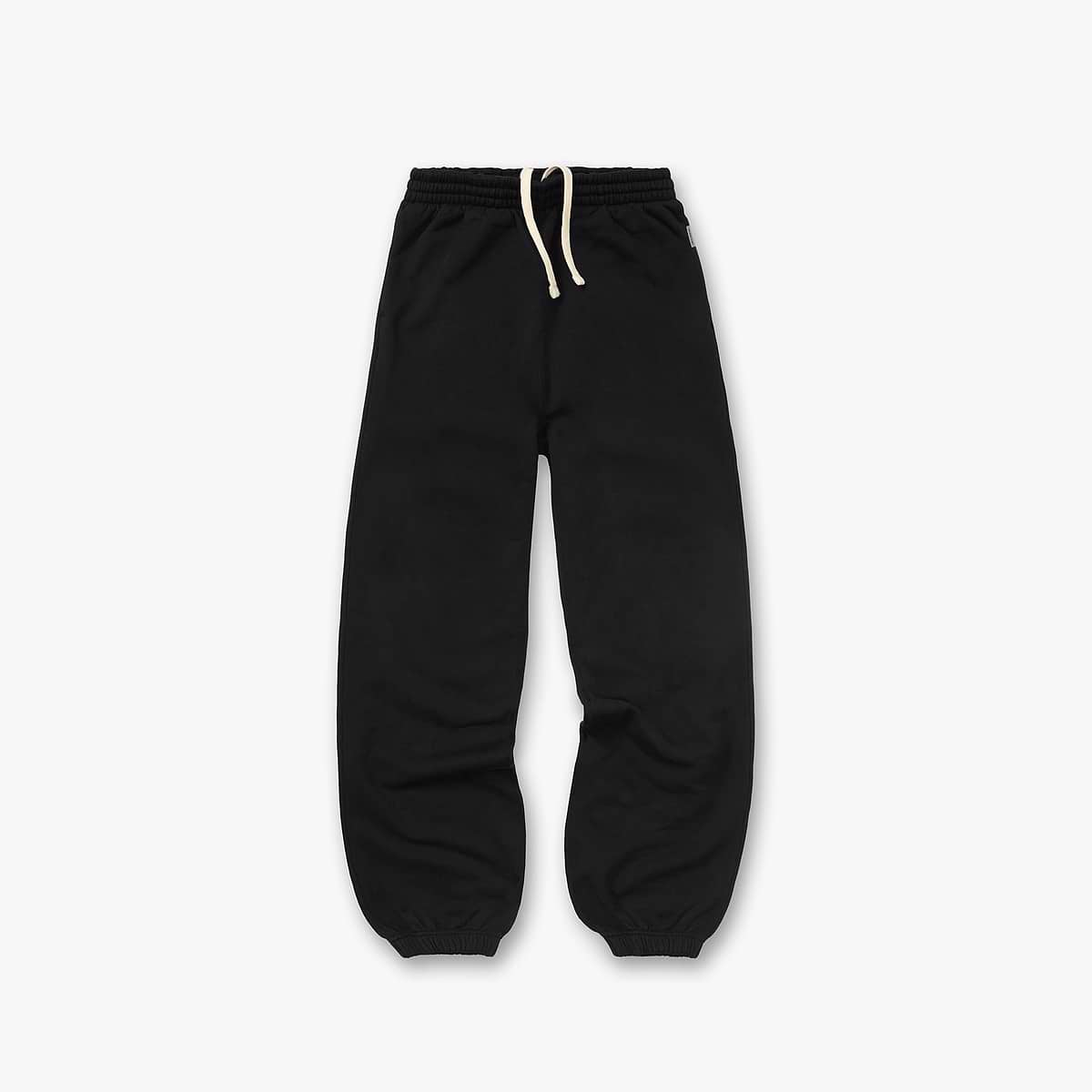 Initial Wide Leg Cuffed Sweatpant - Jet Black