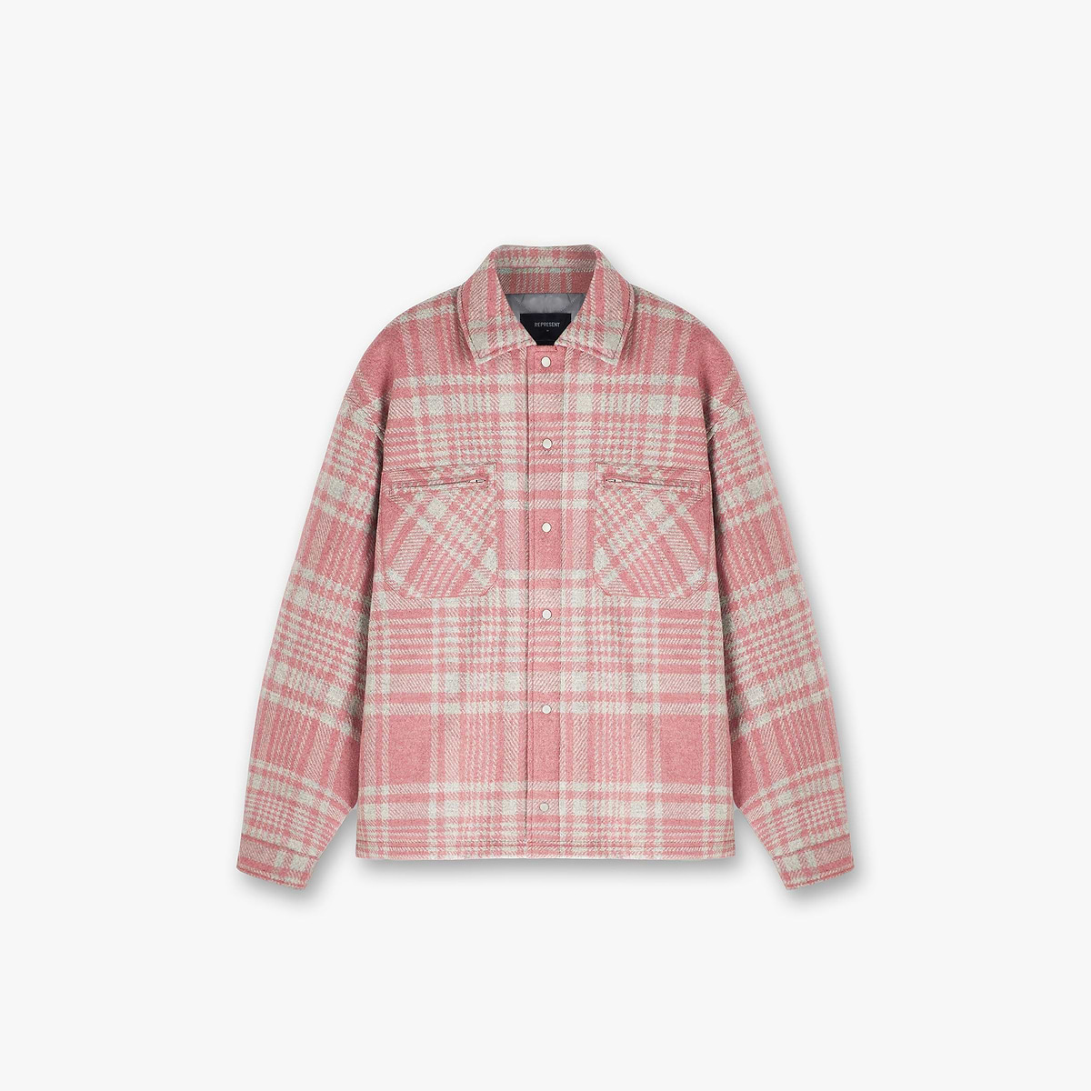 Quilted Flannel Shirt - Pink Grey Check