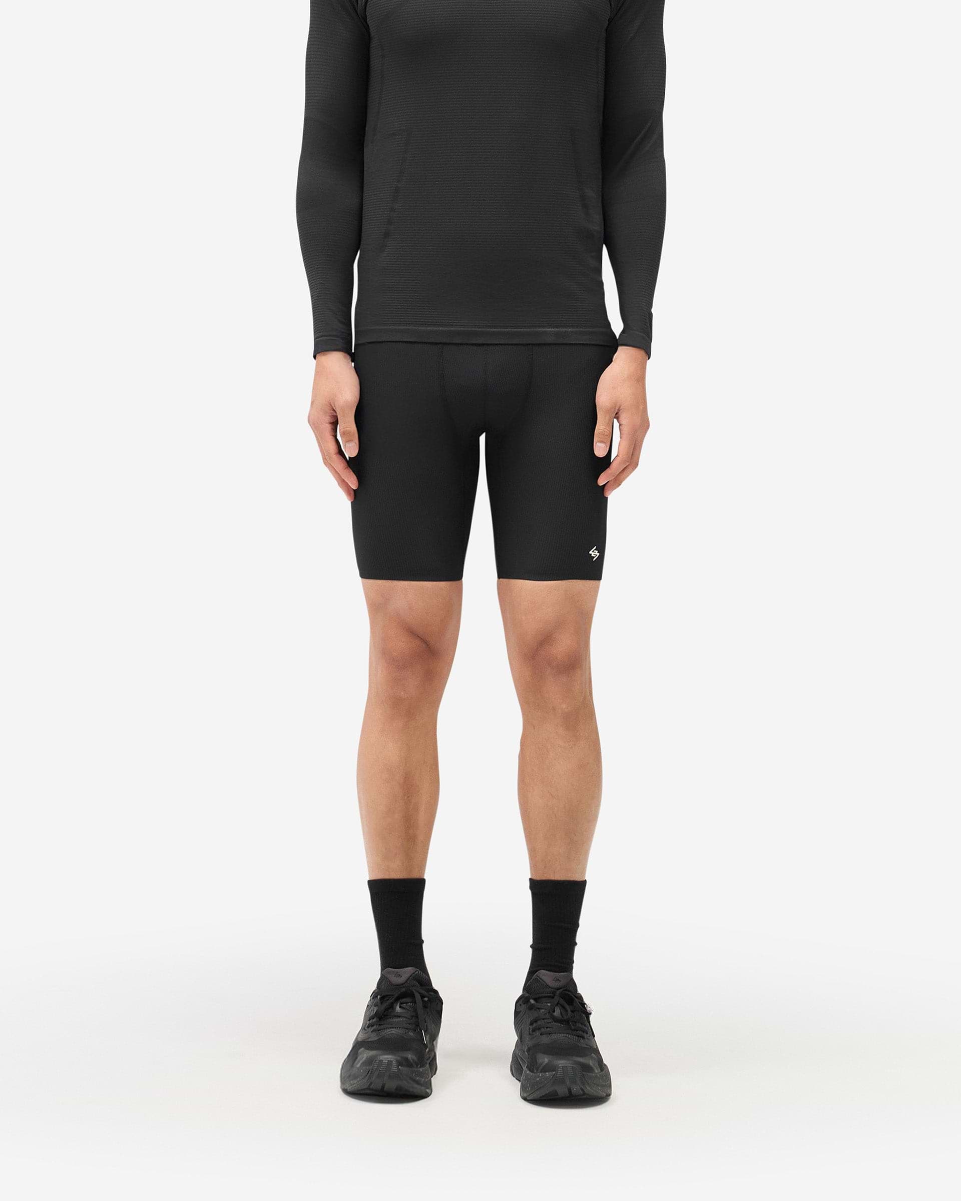247 Ribbed Half Tight - Jet Black