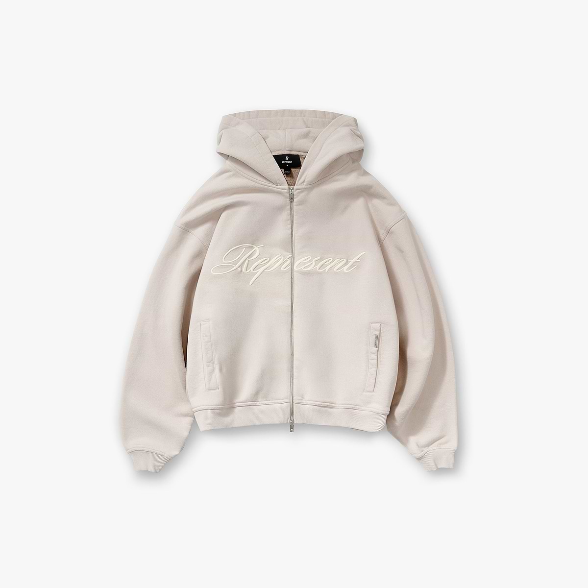 Script Logo Zip Hoodie - Concrete