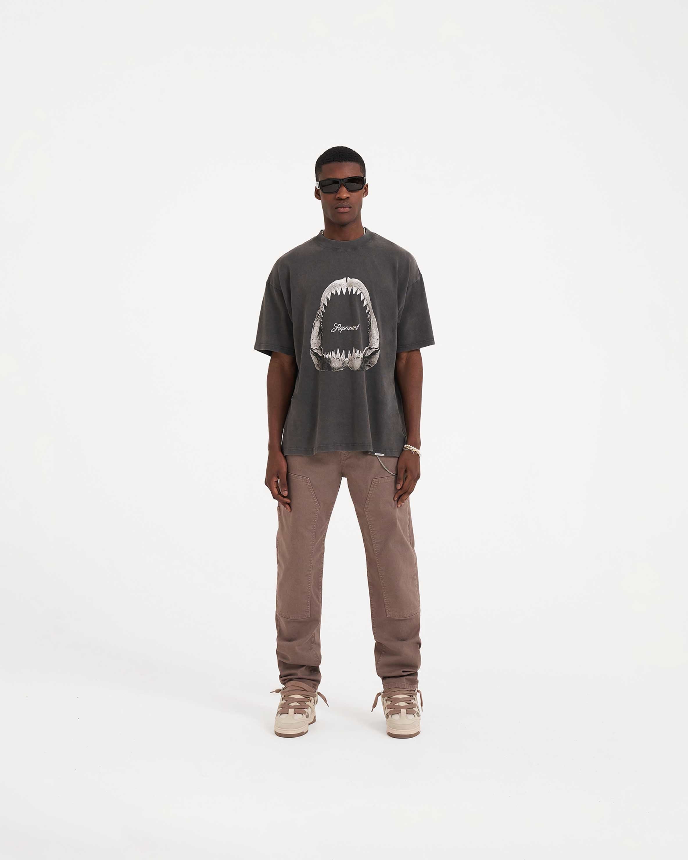 Shark Jaws T-Shirt | Vintage Grey T-Shirts SS23 | Represent Clo