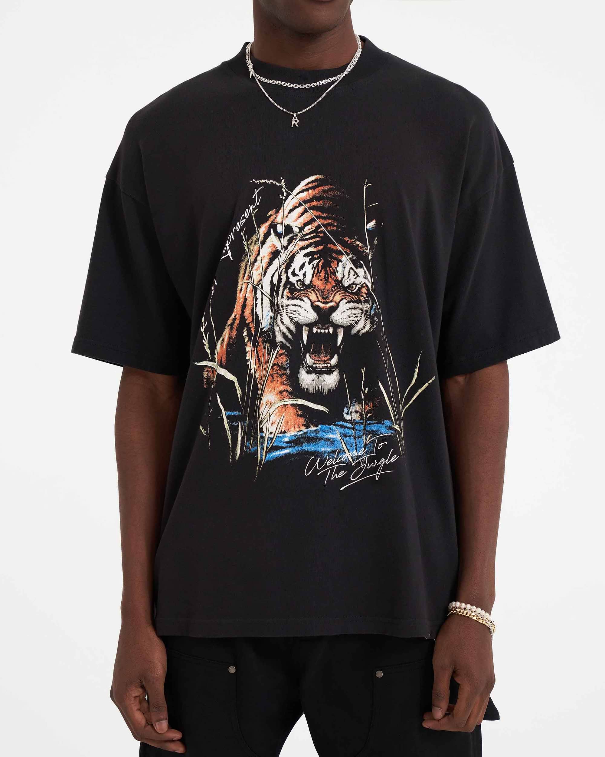Welcome To The Jungle T-Shirt | Off Black T-Shirts SS23 | Represent Clo
