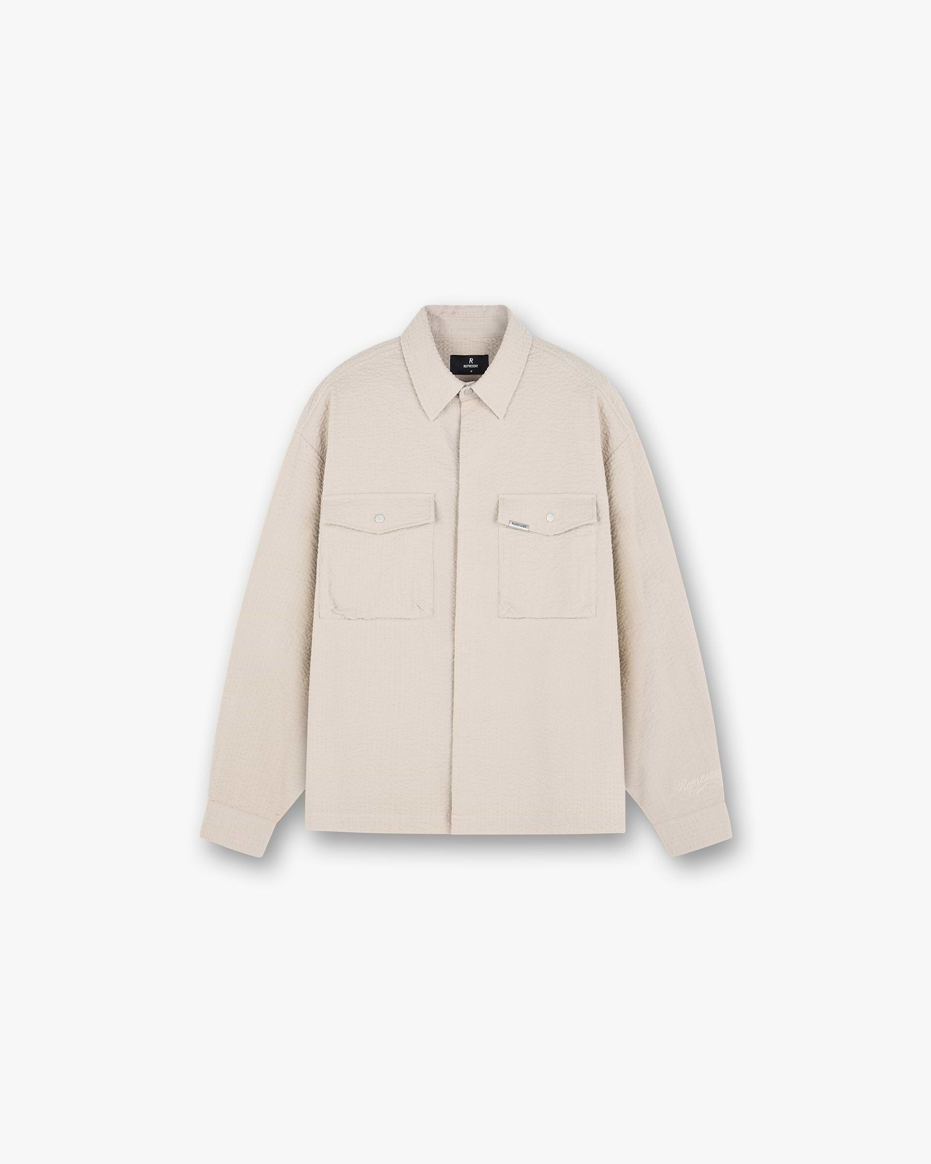 Textured Long Sleeve Shirt - Champagne