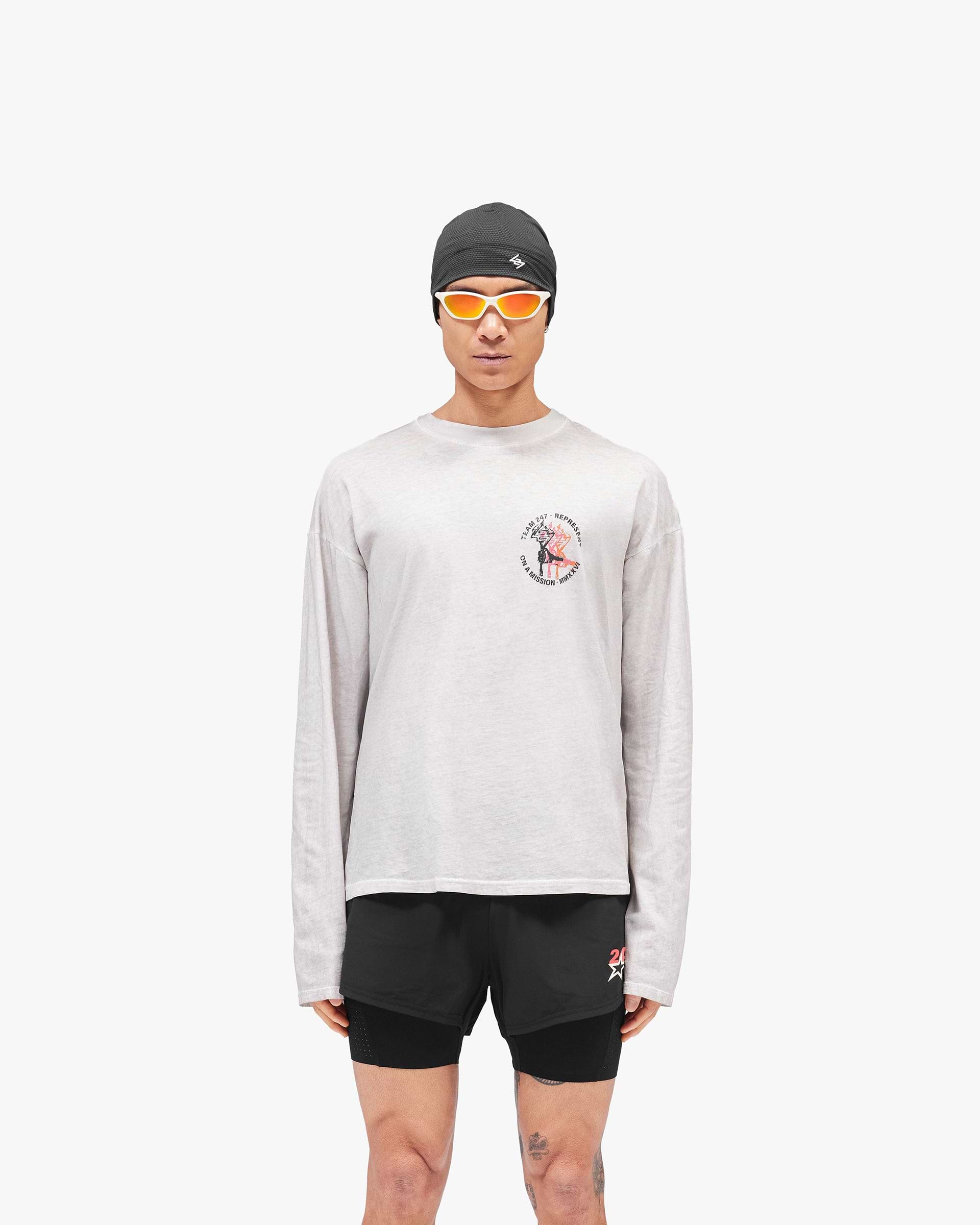 247 Torch Boxy Long Sleeve T-Shirt - Bleach Wash