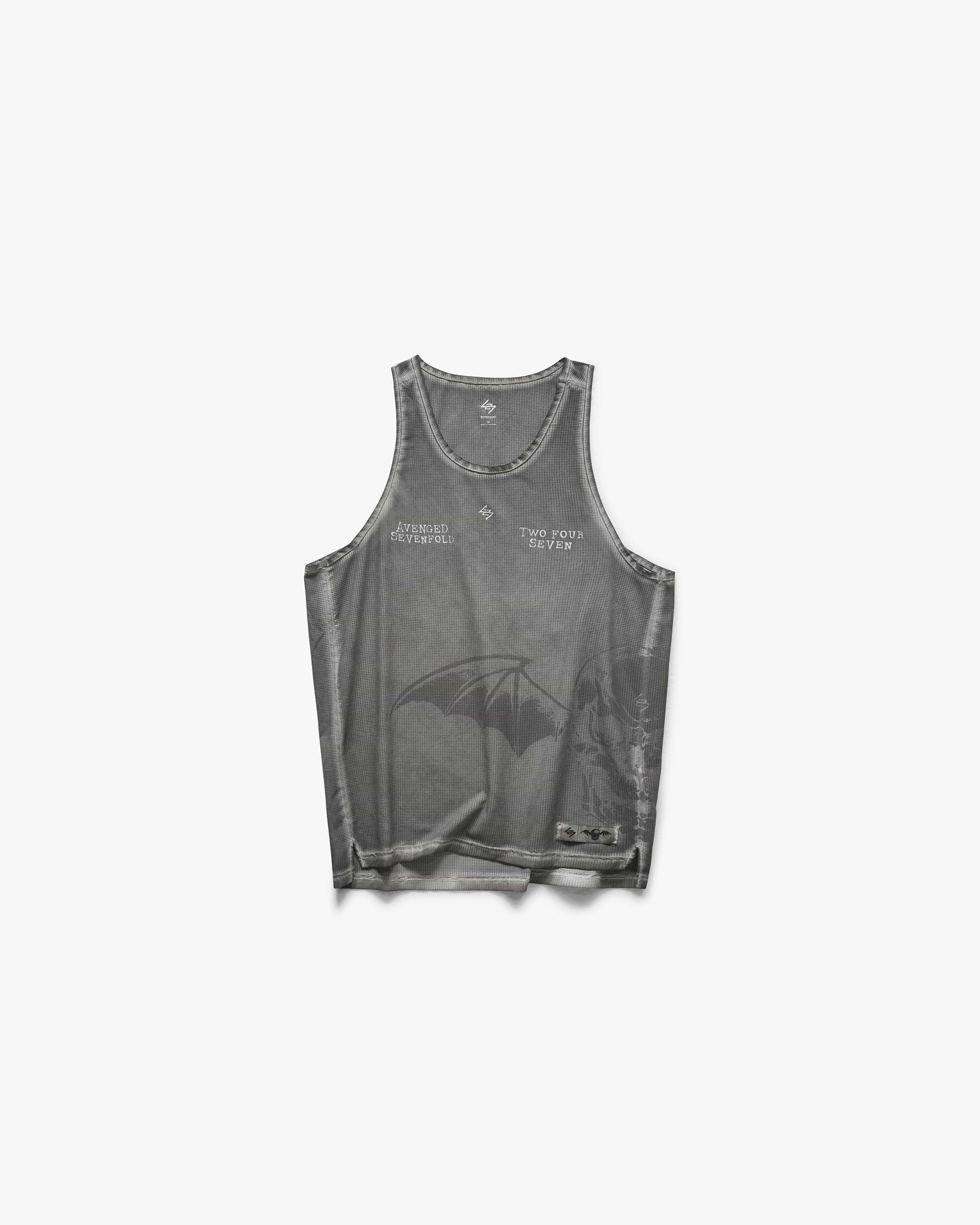 247 x Avenged Sevenfold Death Bat Singlet - Washed Grey