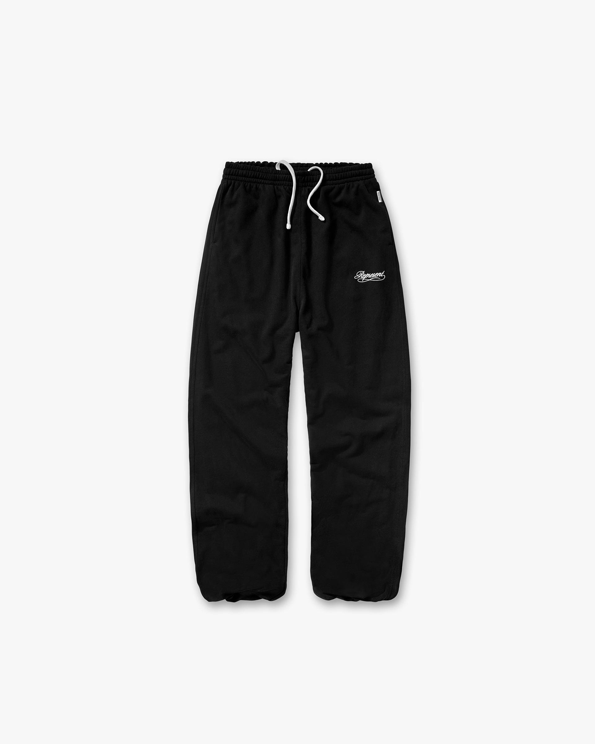 Dual Layer Script Sweatpants - Jet Black