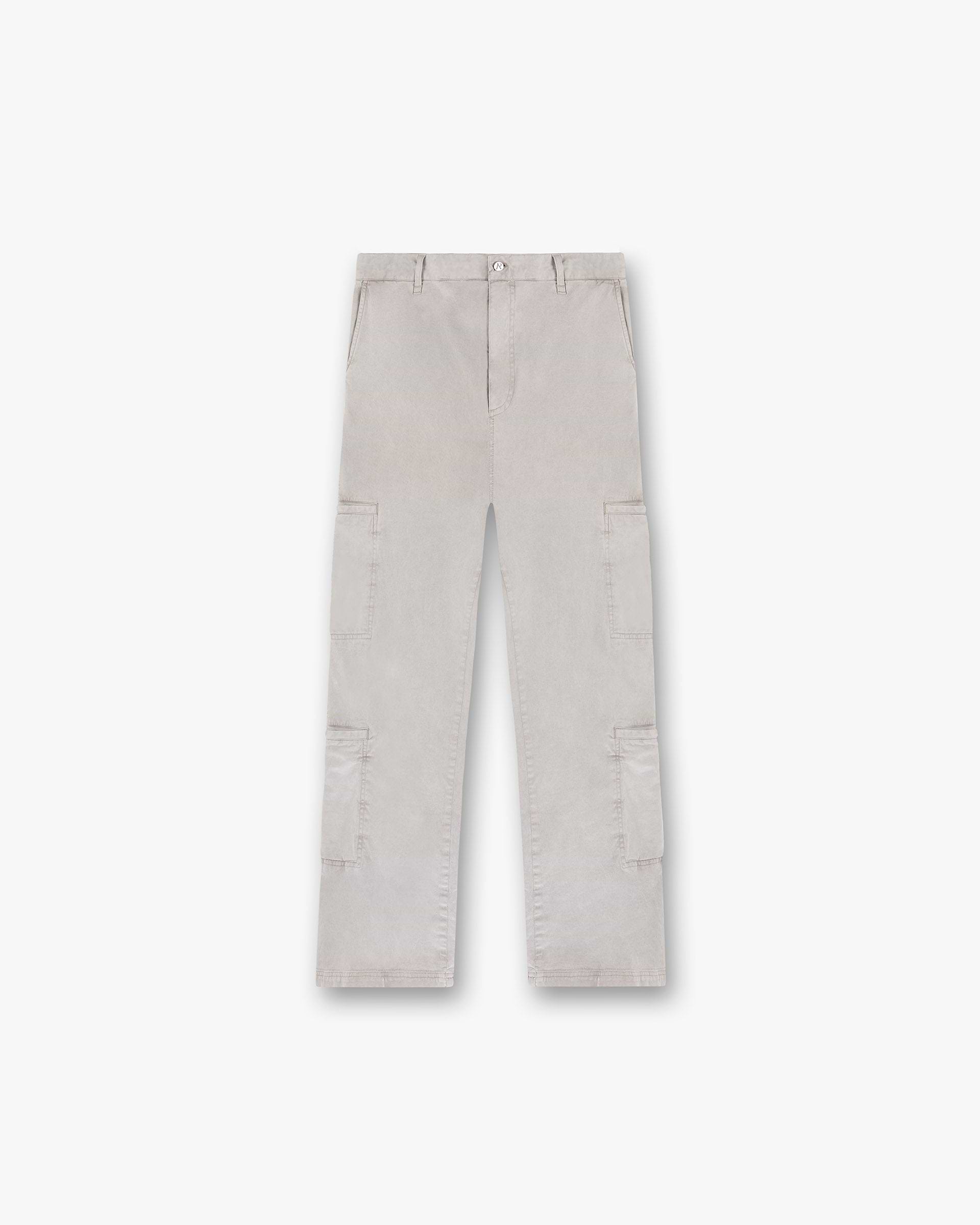 Front product image of a mens taupe cargo pant on a plain white background | Season Cargo Pant in Washed Taupe | Cargo pants with multiple pockets | SS25 Pants | Represent Clo