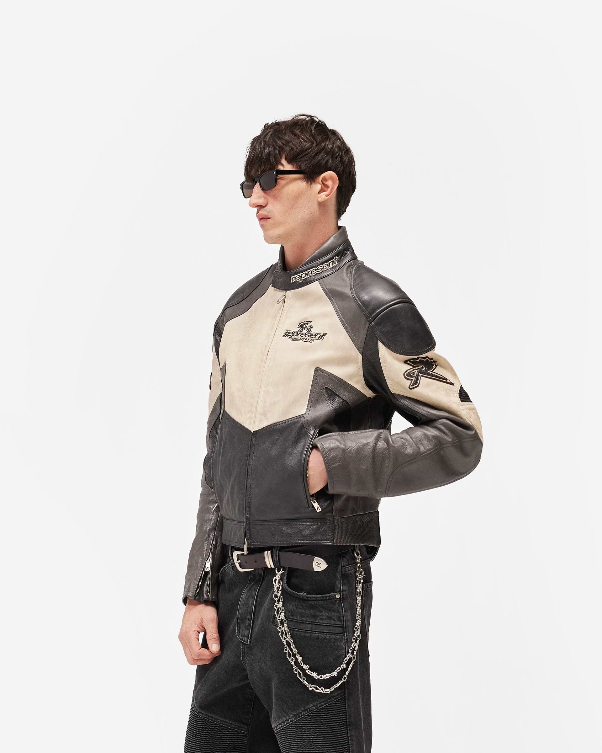 Represent X Belstaff Leather Race Jacket - Black