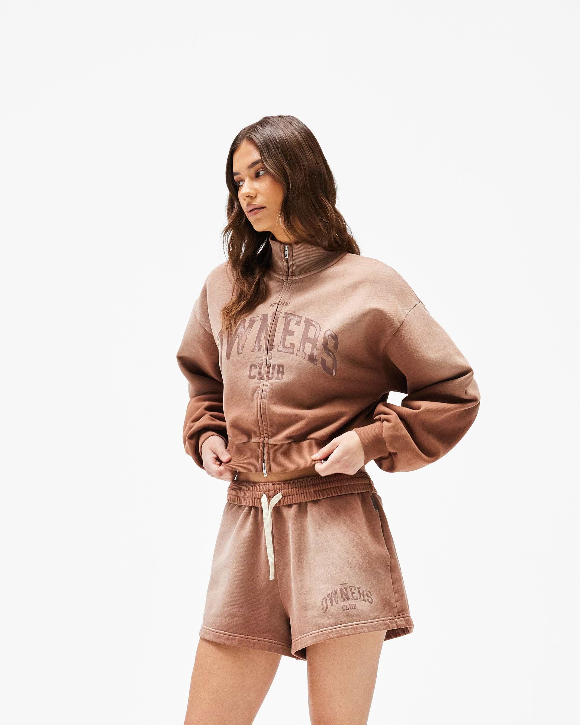 Represent Owners Club Zip Funnel Neck - Sienna