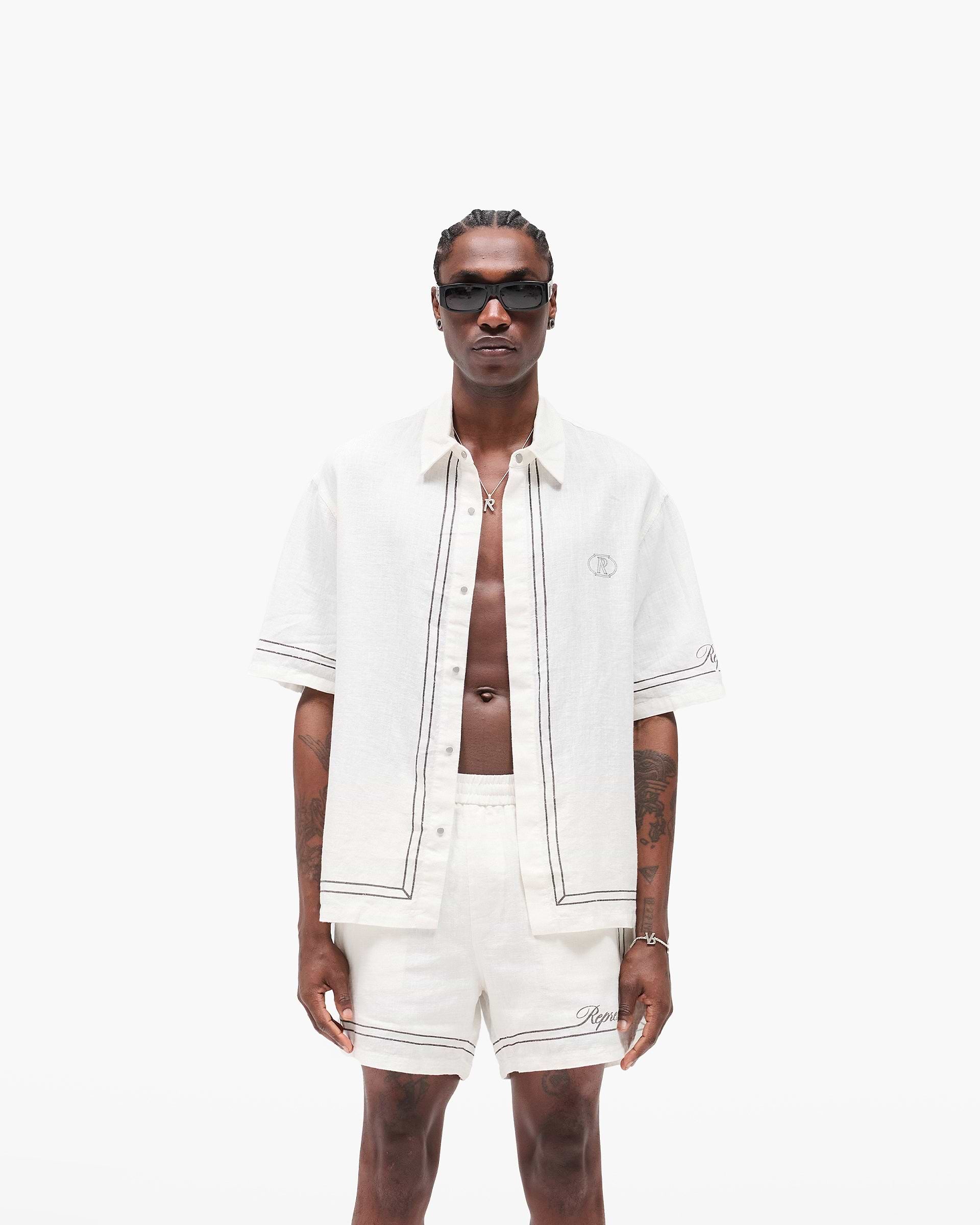 Border Shirt - Whisper White