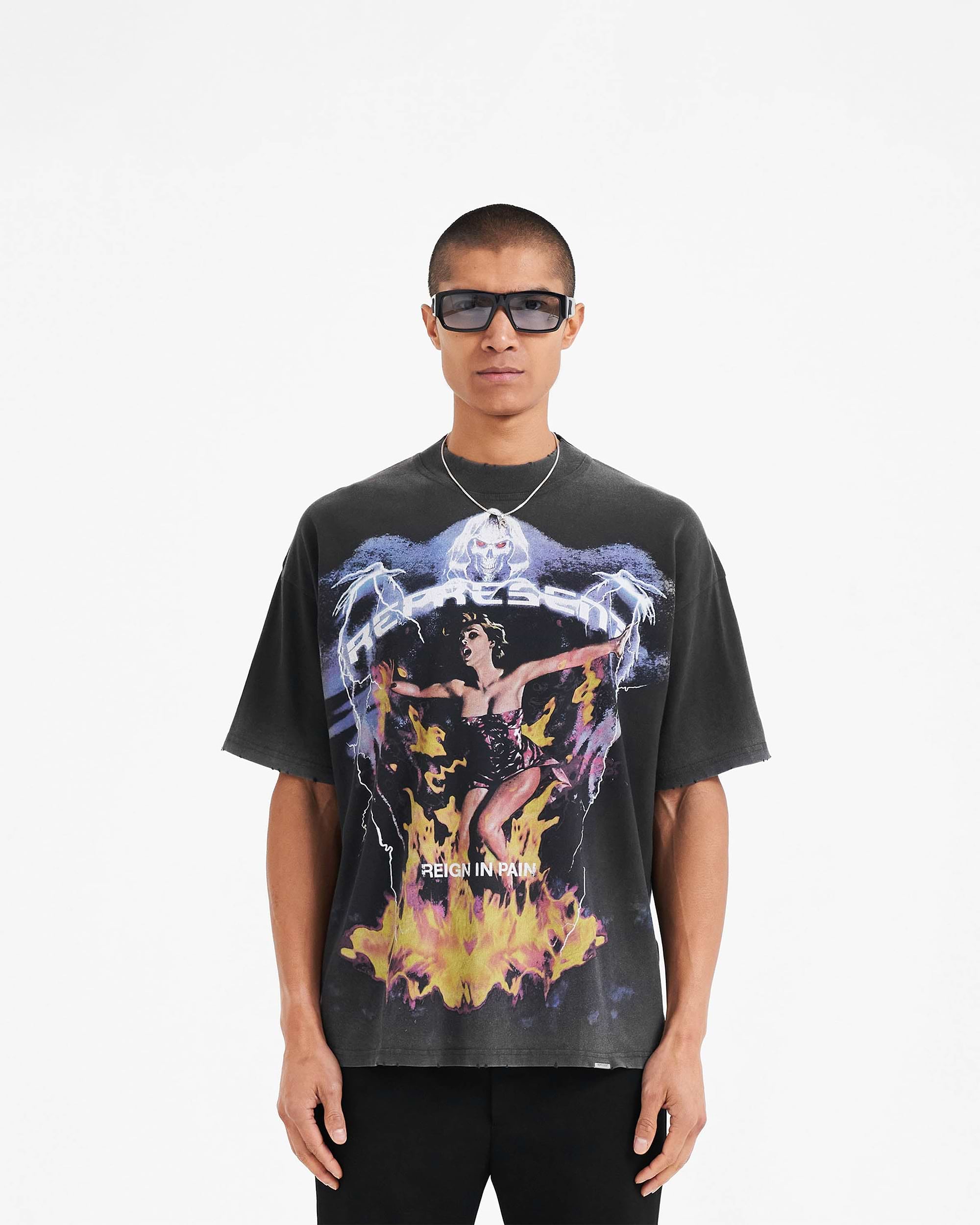 Spirit Reaper T-Shirt | Vintage Black T-Shirts FW22 | Represent Clo
