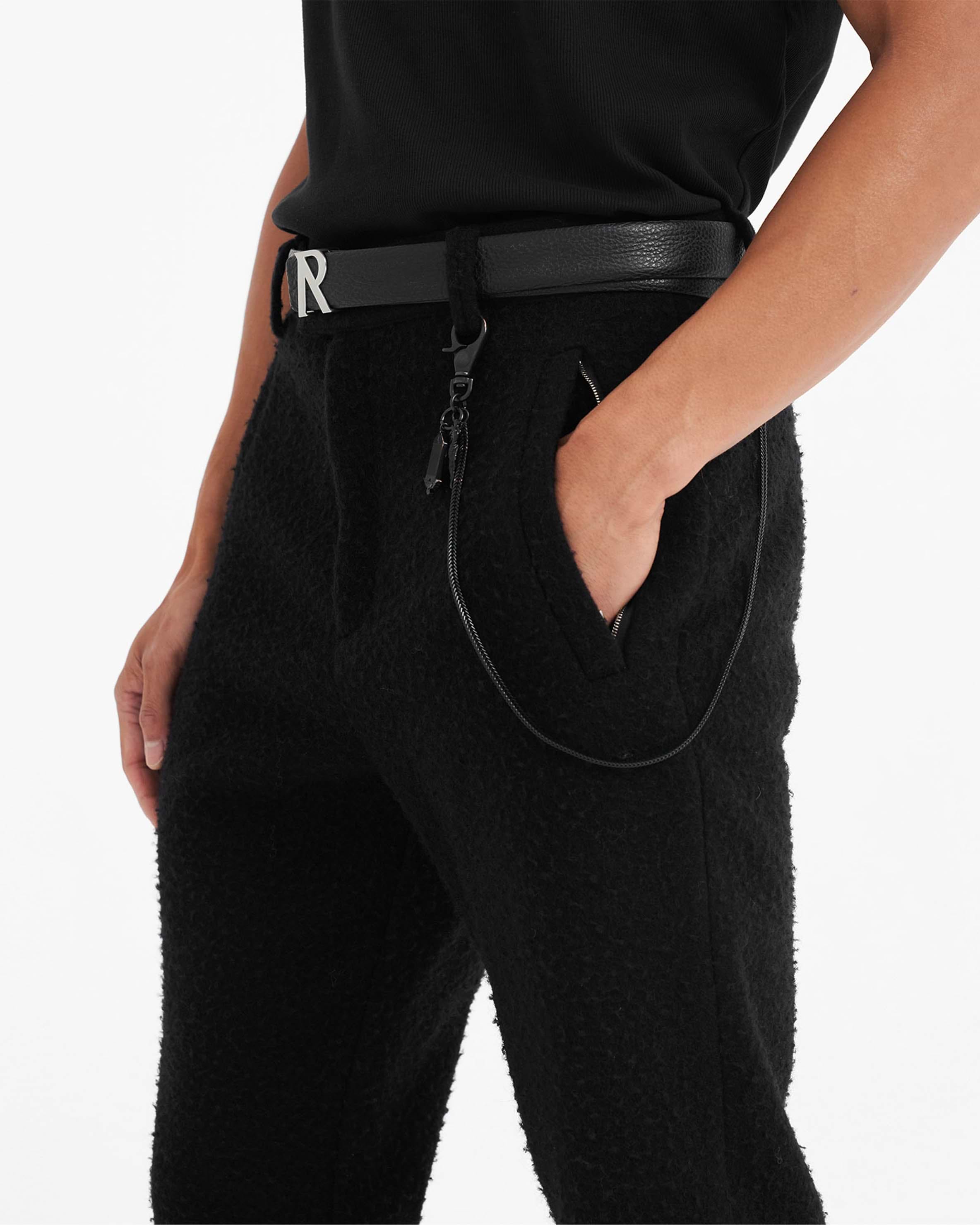 Textured Wool Tailored Pant | Black Pants FW22 | Represent Clo