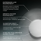Popis složek: Expression Line Miniprotein pomáhá uvolnit a vyhladit mimické linky, Growth Factor Miniprotein podporuje obnovu pleti, 13 peptidů vyhlazuje a obnovuje mladistvý vzhled a kyselina hyaluronová Micro-Filler poskytuje intenzivní hydrataci.