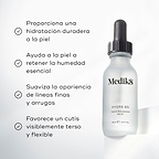 La botella del sérum Medik8 Hydr8 B5 se encuentra sobre un pedestal blanco frente a un fondo blanco brillante. El texto destaca que el producto:

Proporciona hidratación duradera a la piel
Ayuda a la piel a retener la humedad esencial
Suaviza la apariencia de líneas finas y arrugas
Favorece una tez visiblemente rellena y flexible