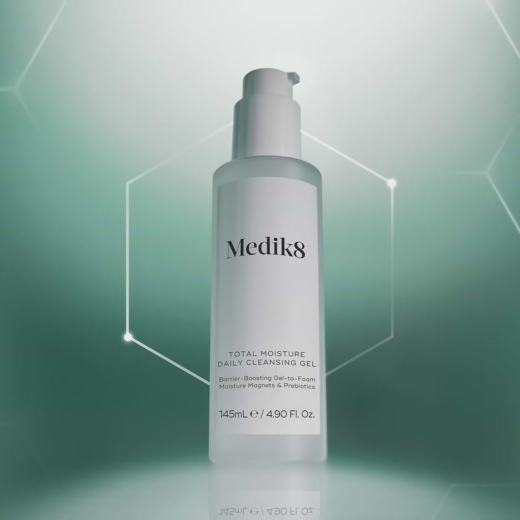 New Medik8 Total Moisture Daily Cleansing Gel: Removes everything, disturbs nothing. Clinically proven to maintain hydration until your next cleanse.