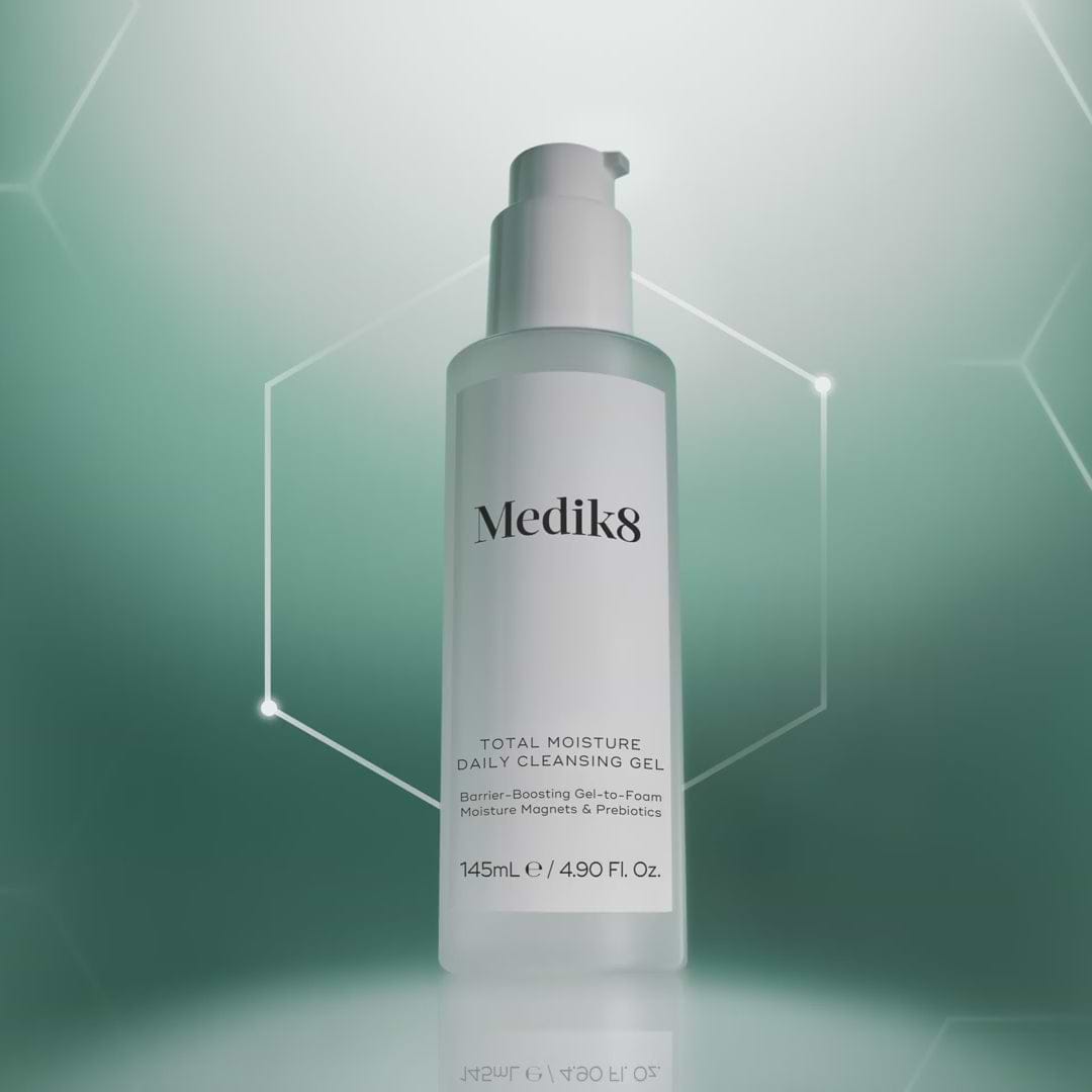 New Medik8 Total Moisture Daily Cleansing Gel: Removes everything, disturbs nothing. Clinically proven to maintain hydration until your next cleanse.