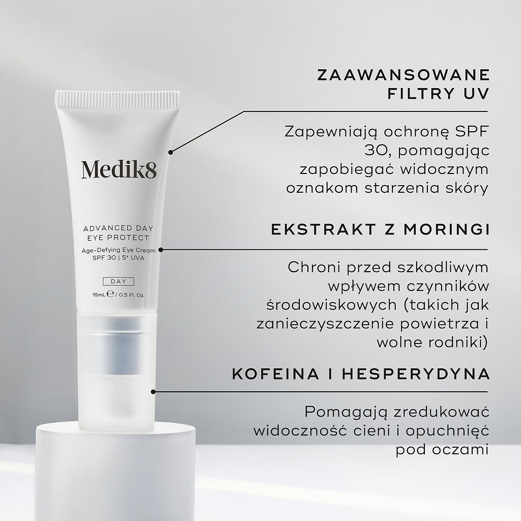 Tubka preparatu Medik8 Advanced Day Eye Protect o współczynniku SPF 30.