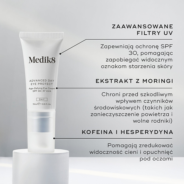 Tubka preparatu Medik8 Advanced Day Eye Protect o współczynniku SPF 30.