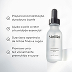 O frasco conta-gotas Hydr8 B5 assenta num pedestal branco contra um fundo claro. Os marcadores listam os seus benefícios: proporciona hidratação duradoura à pele, ajuda a pele a reter a humidade essencial, suaviza a aparência de linhas finas e rugas, e promove uma tez visivelmente preenchida e suave.