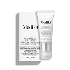 Produto Medik8 Advanced Day Eye Protect colocado à frente da sua embalagem de cartão correspondente.