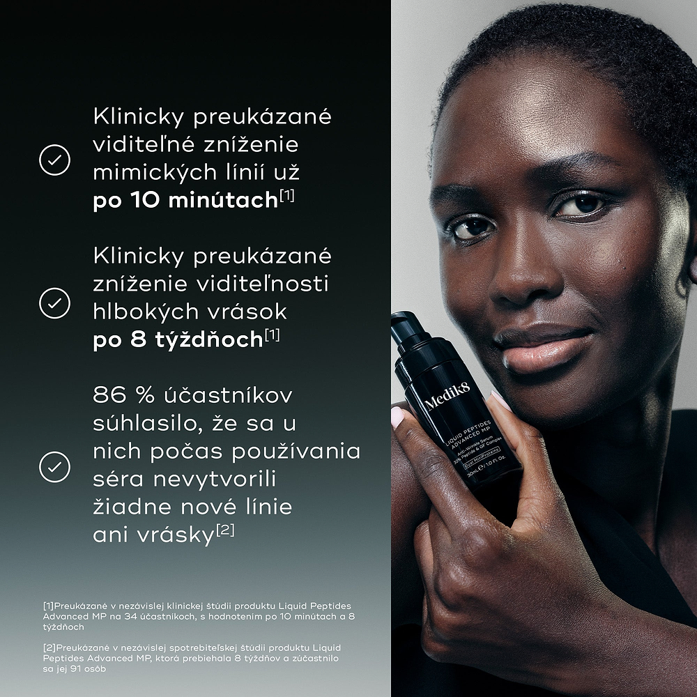 Klinicky preukázané viditeľné zníženie mimických línií už po 10 minútach a zníženie viditeľnosti hlbokých vrások po 8 týždňoch. 86 % účastníkov súhlasilo, že sa u nich počas používania séra nevytvorili žiadne nové línie ani vrásky.