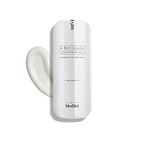 A sleek white pump bottle of r-Retinoate Day & Night stands upright, with a swirl of white cream next to it.