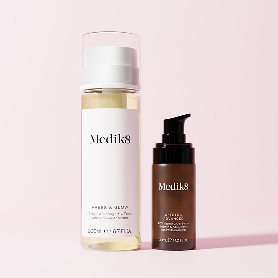 Press & Glow and C-Tetra Advanced bundle & save 15% on a pink background