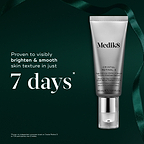 A Crystal Retinal 3 tube displayed against a dark green background with a green ribbon. Text highlights it is "Proven to visibly brighten & smooth skin texture in just 7 days."